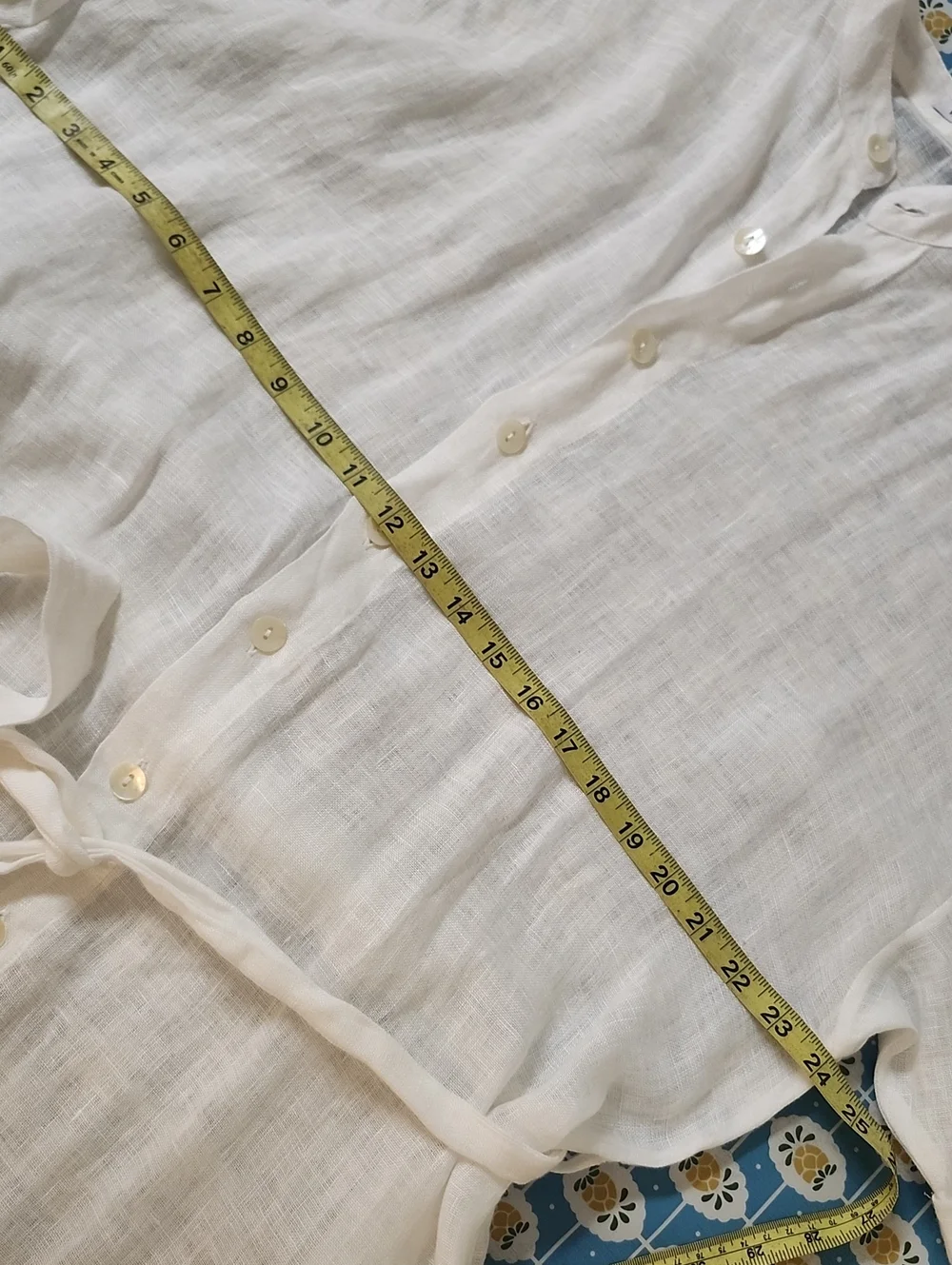 Vitamin A Drifter Cover-Up Dress Midi Beach Linen White Size Small Oversize